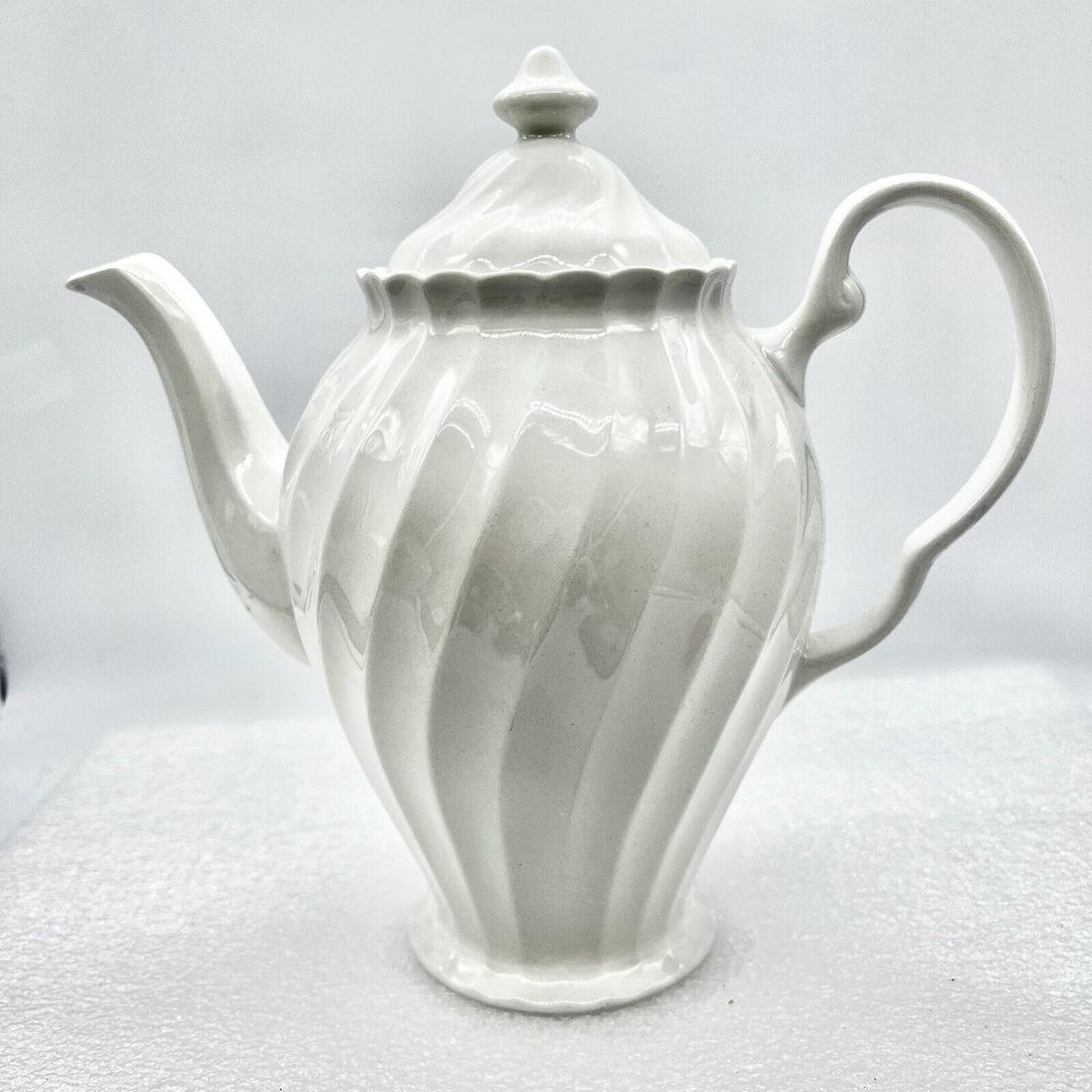 Johnson Brothers White Coffee Pot England Backstamp 24